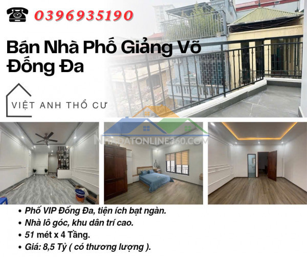 Bán nhà giảng võ đống đa_nhà đẹp ba thoáng_sân để xe riêng_50mx4t_giá: 8.7 tỷ_lh: 0396935190.