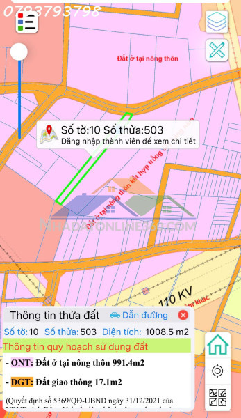 Bán 1000 m²  xã bình minh gần ngay ql1a đường nhựa lớn dân cư đông đúc giá chỉ  hơn 2 tỷ