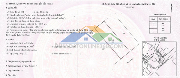 Bán nhà chính chủ – vị trí trung tâm tp. bà rịa, tiềm năng sinh lời cao