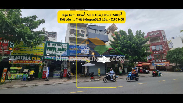 Cho thuê nhà mặt tiền tân sơn nhì 80m², 2 lầu - 22triệu-cực sầm uất
