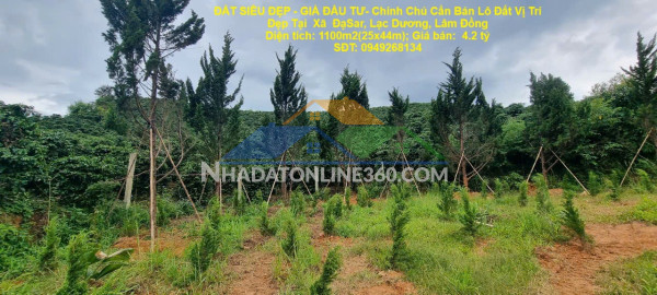 Đất siêu đẹp - giá đầu tư- chính chủ cần bán lô đất vị trí đẹp tại  xã  đạsar, lạc dương, lâm đồng