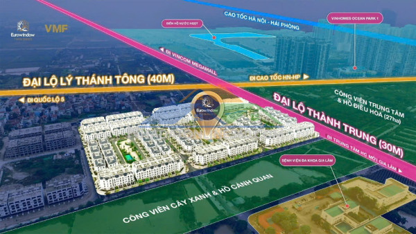 Bán suất ngoại giao liền kề eurowindow twin parks gia lâm view công viên