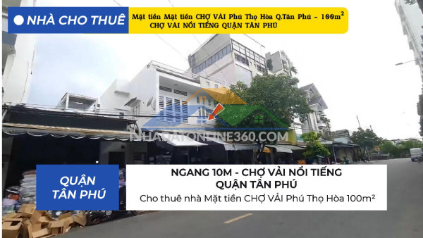 Cho thuê nhà mặt tiền thoại ngọc hầu 121m² - cạnh chung cư - ngã tư