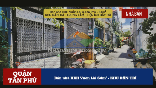 Cho thuê nhà mặt tiền chợ hiệp tân 68m²,3lầu