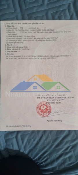 Cần bán nhanh lô đất 7000m² (có 300m² thổ cư) kèm nhà cấp 4, mặt tiền đường nhựa cá lăng, phú hòa đông, củ chi