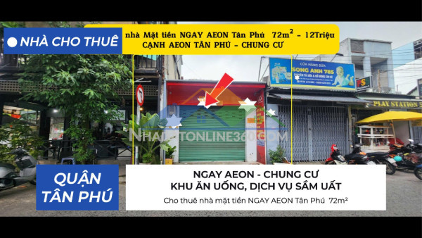 Cho thuê nhà mặt tiền lũy bán bích 105m²,2tầng - cạnh ngã tư - gần chung cư