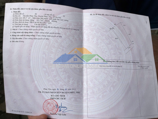 Sở hữu ngay lô đất đẹp - giá tốt - vị trí đắc địa tại tt phúc thọ, huyện phúc thọ, tphn