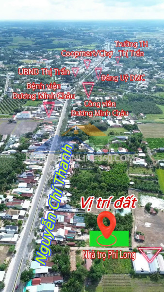 Đất mặt tiền nhựa – 1 sẹc nguyễn chí thanh, ngay tt dương minh châu 3xxtr