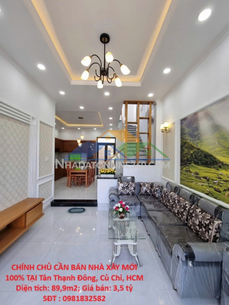 Nhà đẹp – giá tốt  – chính chủ cần bán nhà xây mới 100% tại tân thạnh đông, củ chi, hcm