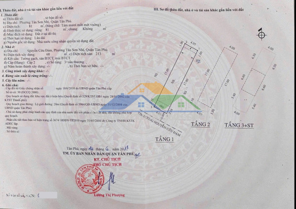 Mặt tiền nguyễn cửu đàm, tân sơn nhì – 4x20m 4 tầng – chỉ 12.95 tỷ tl