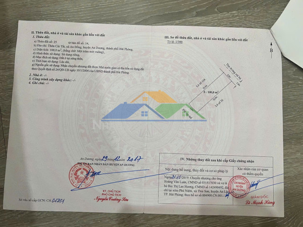 Chuyển nhượng 100m2 mặt đường hoàng dương, cái tắt, an dương