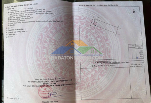 Chính chủ hạ giá bán nhanh nền đất mặt tiền lộ giới 47m - dự án hud nhơn trạch đồng nai.