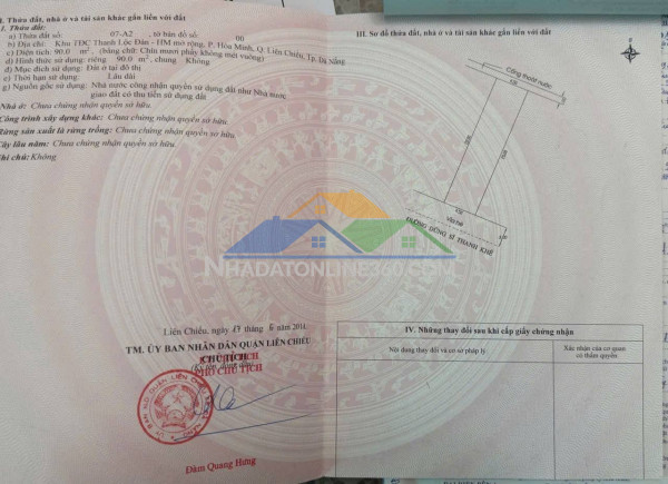 ????????bán đất lô góc 2 mt đường trần nguyên đán & hòa minh 24