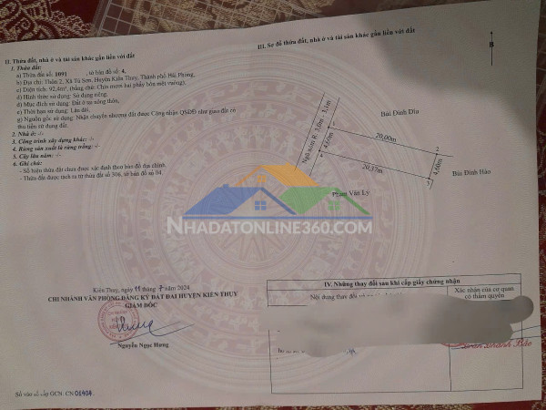 Đất đẹp trung tâm tú sơn – kiến thụy – chỉ 1,x tỷ – zalo 0567 222 555