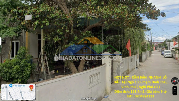 Hot hot - cần bán  nhanh  lô đất  tại phạm đình toái, xã nghi phú, thành phố vinh, nghệ an