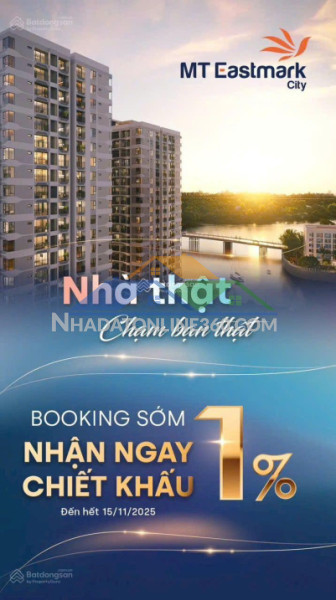 Căn hộ mt eastmark quận 9 50tr/1m2 đã có sh, nhận nhà ngay, giá gốc được gamuda land phân phối chính thức