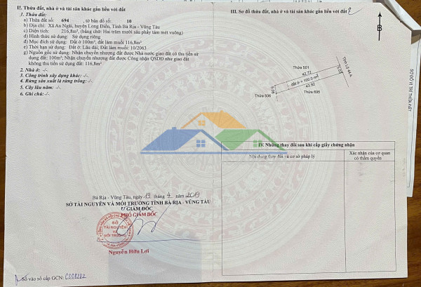 Chủ cần bán 2 lô đất mặt tiền đường tl 44a an ngãi long điền. bà rịa vũng tàu