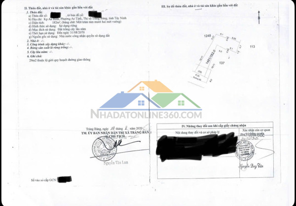 Đất vườn chính chủ - lô góc 2 mặt tiền tại thôn 3, xã hợp...