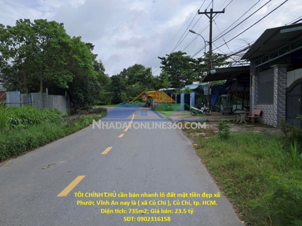 Tôi chính chủ cần bán nhanh lô đất mặt tiền đẹp khu vực huyện củ chi, tphcm