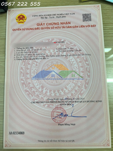 Lô góc hiếm tư thủy – hòa nghĩa, đường nhựa 5m thông, giá chỉ 1.x tỷ  zalo 0567 222 555
