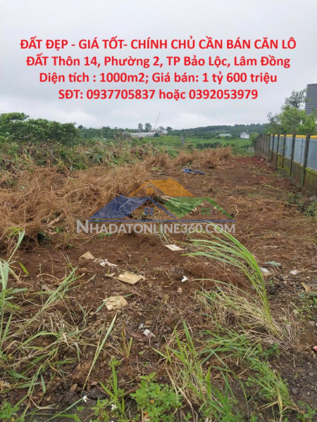 Đất đẹp - giá tốt- chính chủ cần bán căn lô đất thôn 14,...