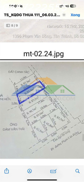 Bán lô tuyến 2 phạm văn đồng – gần chợ quý kim – đồ sơn  giá chỉ 1,4xx tỷ  zalo 0567 222 555