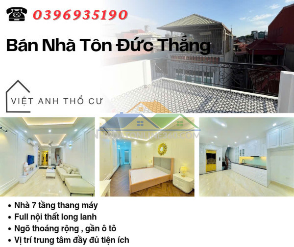 Bán nhà phố tôn đức thắng, 7 tầng, ngõ thoáng, gần ô tô, giá: 13.7 tỷ, lh: 0396935190.
