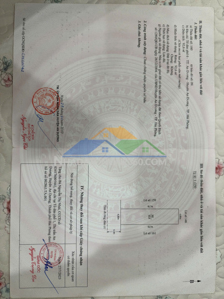 Bán đất 92,6m2 mt 4,95m đường nhựa tổ 6 tt.an dương - giá: 3,x tỷ