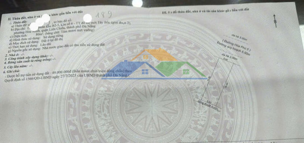 Bán 1 cặp đất đường hòa phú 5 - trục thông nguyễn chơn