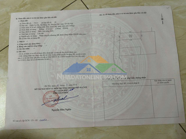 Bán đất mặt hồ đặng xá, 48 m2 giá 4.8 tỷ, lh 0985865658