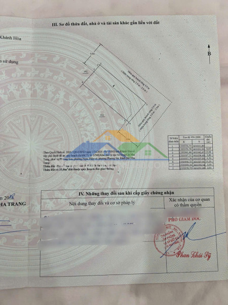 Lô góc hẻm 85 hương lộ ngọc hiệp, phường tây nha trang.