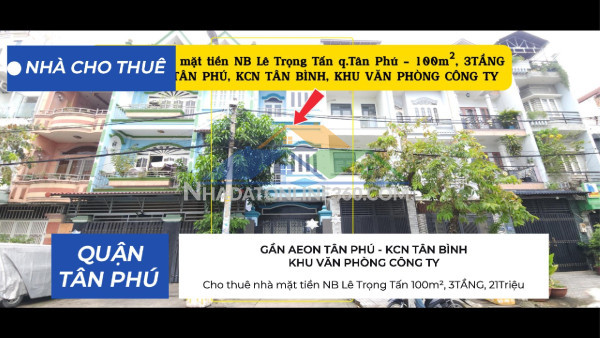 Cho thuê nhà mặt tiền nb lê trọng tấn 100m², 3tầng, 20triệu -...