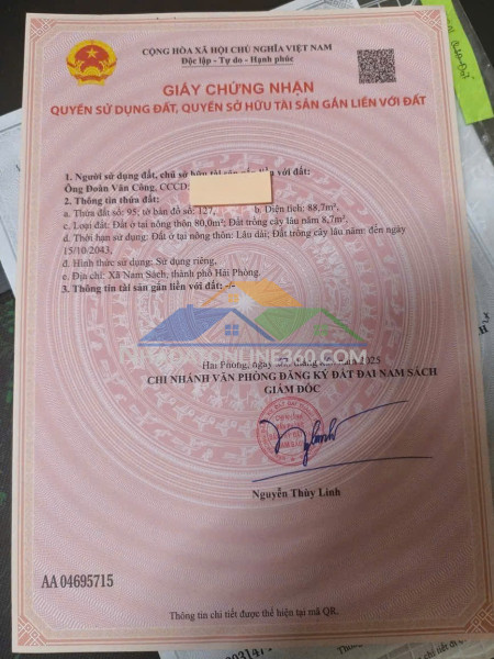Chính chủ bán gấp lô đất đẹp vị trí đắc địa tại thôn trâm kiều,  nam sách, tp hải phòng