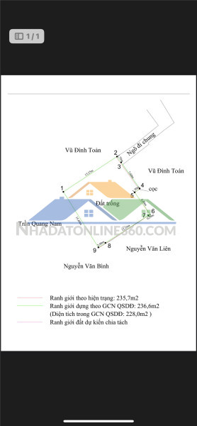 Giá hiếm đương thắng ngũ đoan – lô rộng 228m², thích hợp chia lô – zalo 0567 222 555