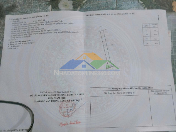 Đất đẹp – giá tốt  – chính chủ cần bán tại ấp trà ốt, xã thông hoà, cầu kè, trà vinh