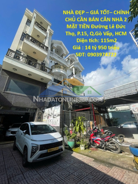 Nhà đẹp – giá tốt– chính chủ cần bán căn nhà 2 mặt tiền đường lê đức thọ, p.15, q.gò vấp, hcm