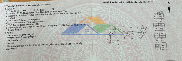 Chủ cần bán gần 6 sào gần nhà thờ đức hiệp - láng lớn châu đức brvt