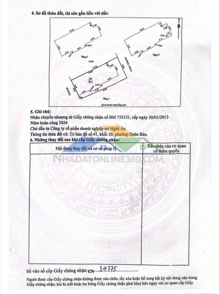 Bán nhà xây thô 136m2 căn góc 3 mặt tiền dự án yên hoà, quán bàu, tp vinh