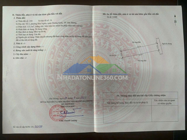 Lô 123,5m² tuyến 2 sông he – gần vinhomes dương kinh – giá hiếm 15,x triệu/m²  zalo 0567 222 555