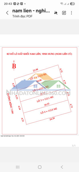 Bán lô 112m2 đất gần bến xe bắc vinh, phường vinh hưng, tp vinh