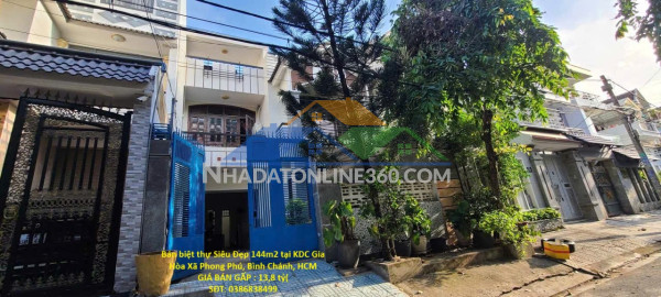 Bán biệt thự siêu đẹp 144m2 tại kdc gia hòa xã phong phú, bình...