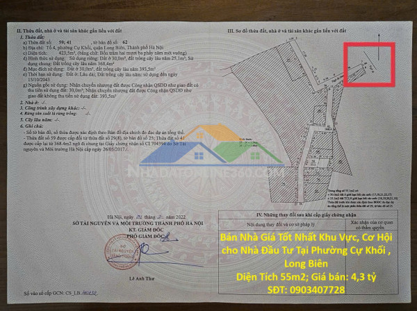 Bán nhà giá tốt nhất khu vực, cơ hội cho nhà đầu tư tại phường cự khối , long biên