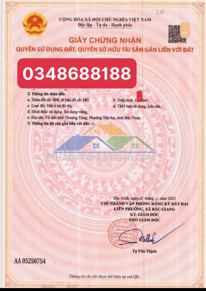 Sở hữu ngay lô đất đẹp - giá tốt - vị trí đắc địa tại thôn quyết chiến, xã lão hộ, huyện yên dũng