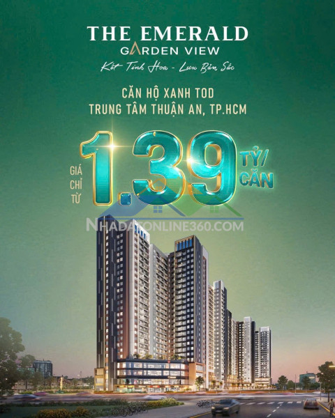 Tiện ích xanh- sống dễ dàng mỗi ngày tại the emerald garden view chỉ từ 1.39 tỷ đã sở hữu 1 căn sát quốc lộ 13 nối các tuyến metro c5 và c6