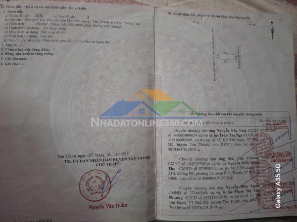 Đất chính chủ vị trí 44ha diện tích 5x20m đường cao văn ngọc