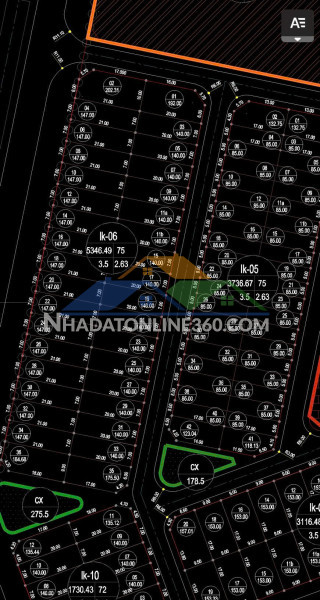 Bán lô 140m2 hàng hiếm khu liền kề 06, kđt handico vinh tân