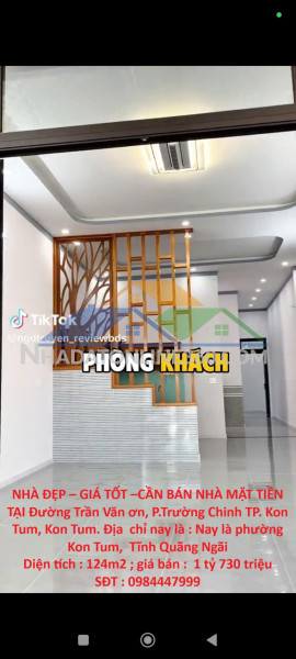 Nhà đẹp – giá tốt –cần bán nhà mặt tiền tại đường trần văn ơn, p.trường chinh tp. kon tum, kon tum