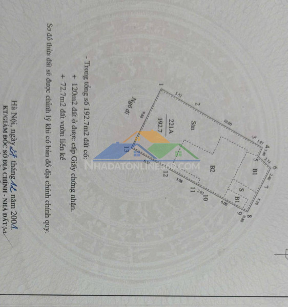 Bán đất xây căn nhà dịch vụ nhà vườn trung tâm quận hai bà trưng