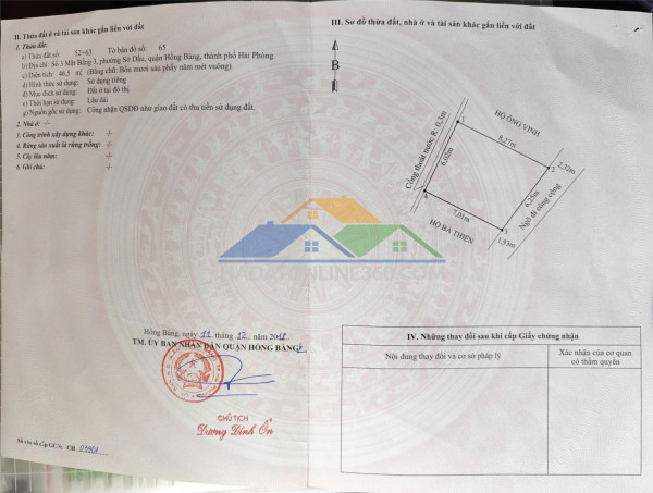 Nhà chính chủ- giá tốt cần bán nhanh nhà tại quận hồng bàng, tp hải phòng