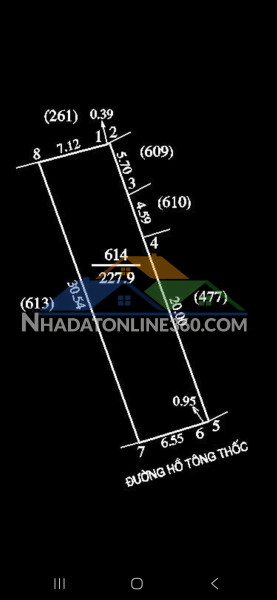 Bán lô 228m2 mặt đường hồ tông thốc, gần bệnh viện ba lan, tp vinh